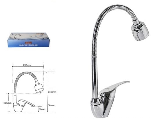 Miscelatore Rubinetto Monocomando Cucina Lavello Rompigetto Flessibile Bari dfh