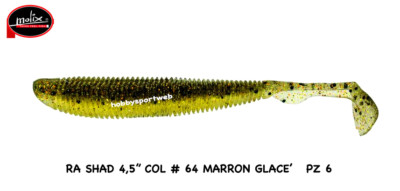 MOLIX 4,5" RA SHAD COLORE 64 MARRON GLACE SPINNING MARE LAGO FIUME BLACK BASS