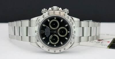 Rolex Cosmograph Daytona Stainless Steel Black 116520 Watch Chest