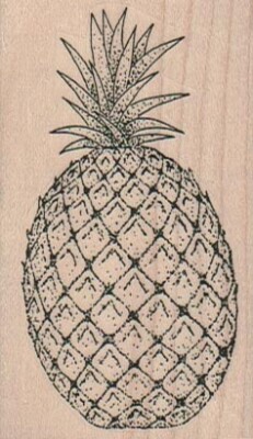 Pineapple 1 3/4 x 2 3/4'' Rubber Stamp, Food Stamp, Pineapple Stamp
