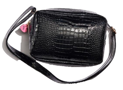 IPSY~ Black Faux Croc Makeup Bag ~ BRAND NEW