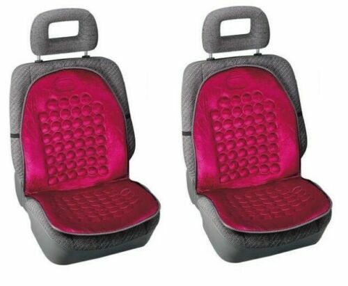 Set 2 Coprisedili Auto Universale Areato Schienali Massaggio Magnetic Rossi awe