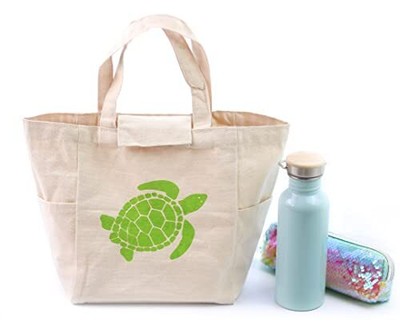 With Pockets 100% Organic Cotton Lunch Tote | Eco Friendly An