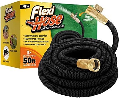 Upgraded Expandable Garden Hose 50 Ft Extra Strength 3/4 Solid Brass