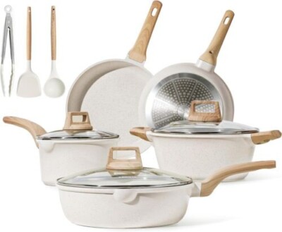 Carote 14 Pcs Pots and Pans Set Nonstick Granite Induction Kitchen Cookware Sets