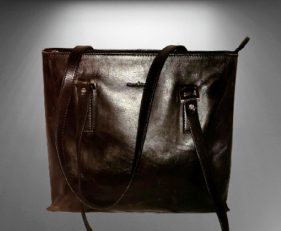 Gianni Conti Black Leather Bag Vintage Classic Italian Shoulder