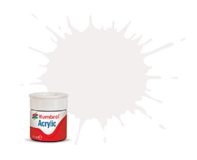 Humbrol 34 Acrylic Matt White 18ml Pot T48 Post