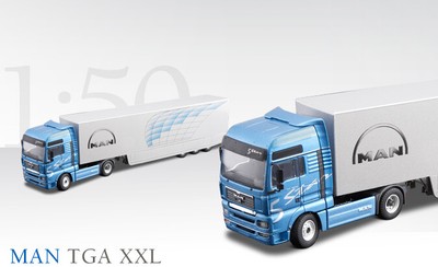 Conrad 66158 Man Tga Xxl Tractor Trailer 1/50 con semirimorchio nuovo