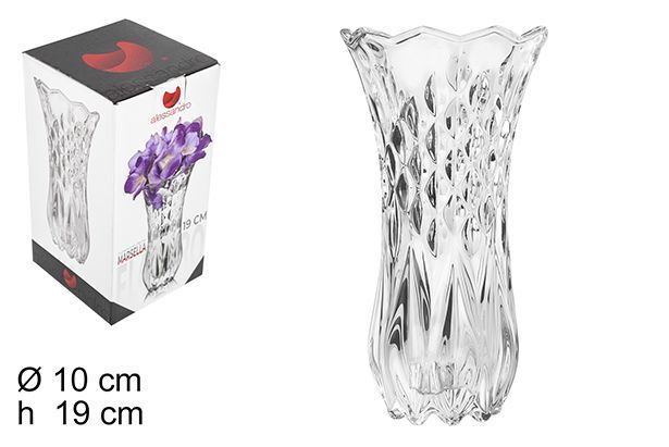 Vaso 19cm In Vetro Trasparente Elegante Per Fiori Piante 101700 val