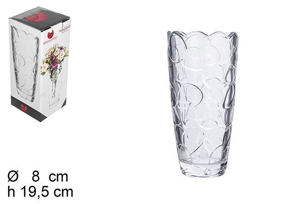 Vaso 19cm In Vetro Trasparente Elegante Per Fiori Piante 105398 val