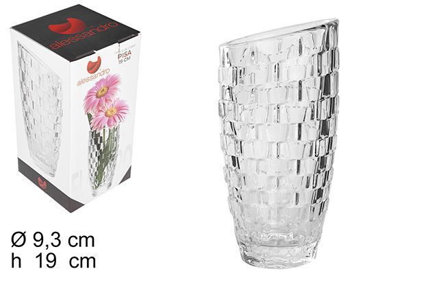 Vaso 19cm In Vetro Trasparente Elegante Per Fiori Piante 102455 val
