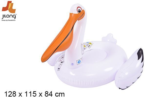 Gonfiabile Bambini Mare Animale Cavalcabile Piscina Pellicano 128x115x81cm val