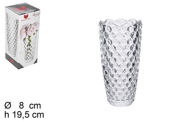 Vaso 19cm In Vetro Trasparente Elegante Per Fiori Piante 105400 val