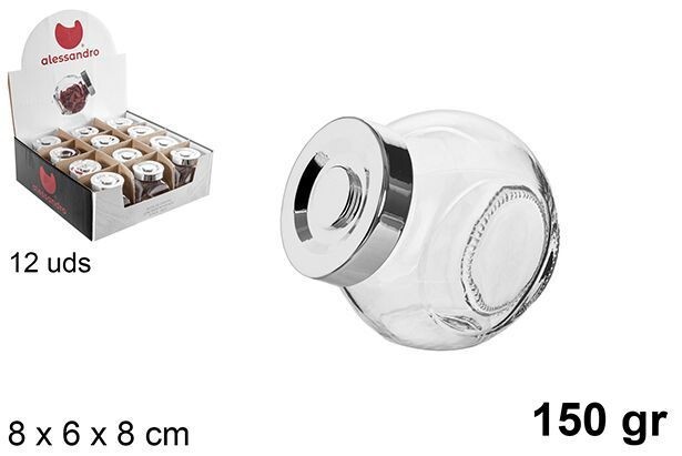 Set 12 Pezzi Barattolo Barattolino Vasetto Con Tappo Porta Spezie Vetro 150g bal