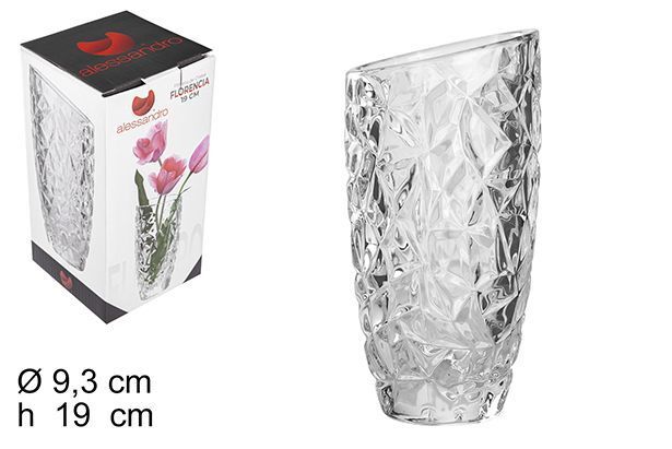 Vaso 19cm In Vetro Trasparente Elegante Per Fiori Piante 102456 val