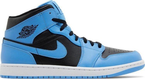 Nike Air Jordan 1 Mid University Blue Black Men's Retro Sneakers