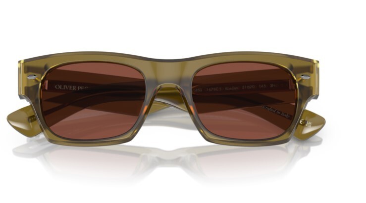 Pre-owned Oliver Peoples 0ov5514su Kasdan 1678c5 Dusty Olive/burgundy Unisex Sunglasses In Red