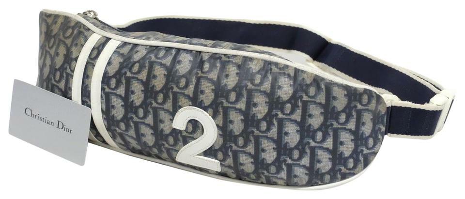 Christian Dior Trotter Pouch 【2】Navy Dior Navy Blue Monogram Trotter No. 2 Bumbag Waist Pouch