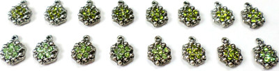 16 Vintage Swarovski Olivine+ Polygon Cluster Pendant Earring Charms 14x10mm