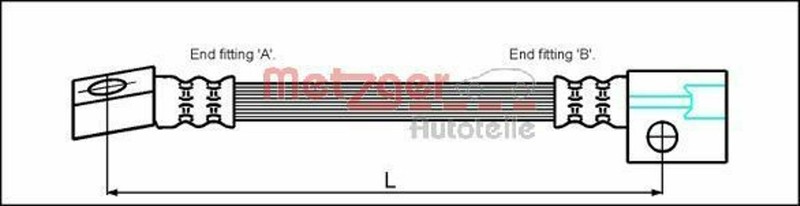 Metzger Flexible De Frein 4112811 Essieu Avant Gauche 317mm