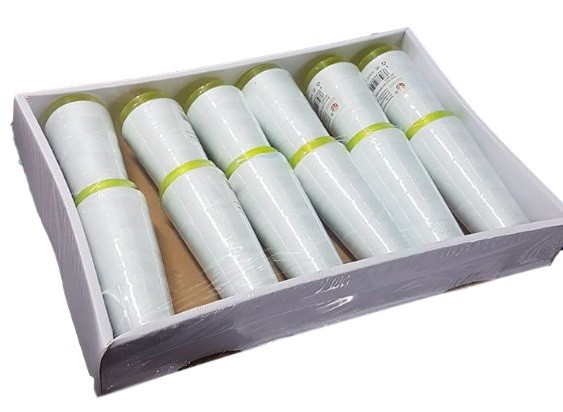Set 12 Pezzi Filati A Cono In Poliestere Colore Bianco Cucito Cucire 900m dfh