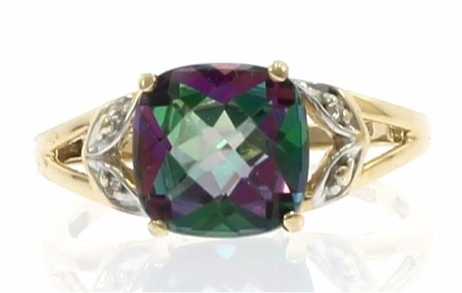 Mystic Topaz Ladies Ring In 10kt Yellow Gold
