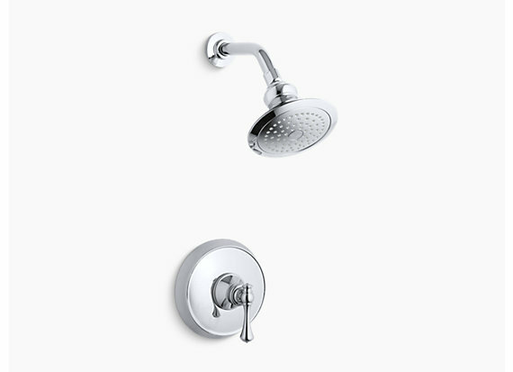 Revival Chrome 1-Spray 6.5 in Single Wall Mount Fixed Shower Trim TS16114-4A-CP