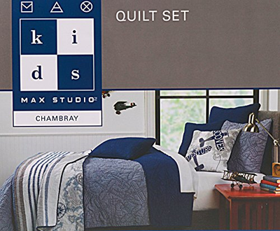 Kids Airplane Stitch Quilt Bedspread Set Twin Full Queen Coverlet and Pillow Boy