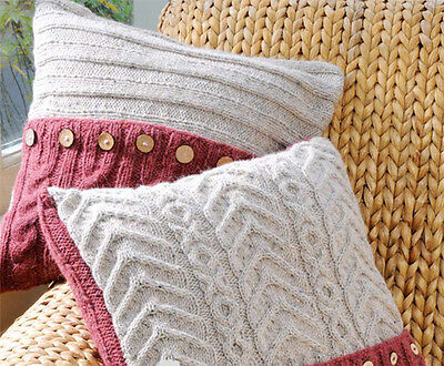  Knitting pattern Aran cushion -Aran wool-  knitting pattern