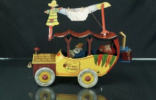 MIKES TOY HOUSE MTN REPRODUCTION TIN WIND UP HI-WAY HENRY TOY CAR BOXED