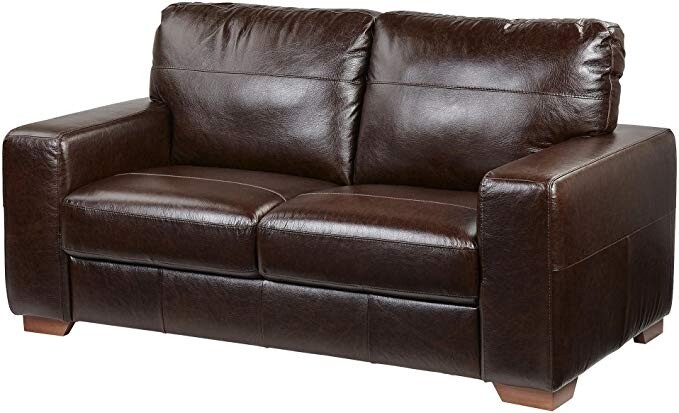 Tesco Abbott Medium 2 5 Seater Real Leather Sofa Chocolate