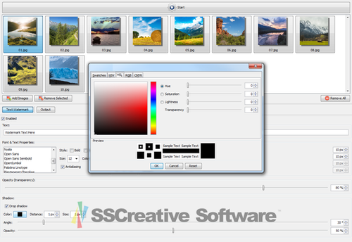 Photo Watermark Software for Image BMP GIF JPG PNG Add Text Logo