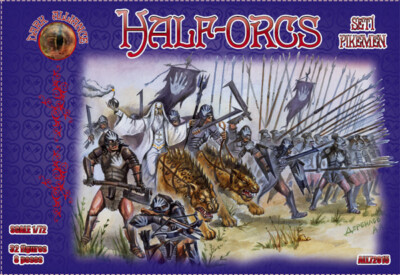 Half-Orcs (Set.1: Pikeman)(32 Figures,8 Poses) Plastic model 1/72 Alliance 72015