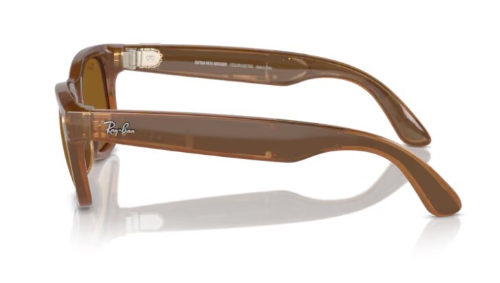 Pre-owned Ray Ban Rayban Meta Wayfarer Sunglasses In Caramel And Brown Polarized In Black