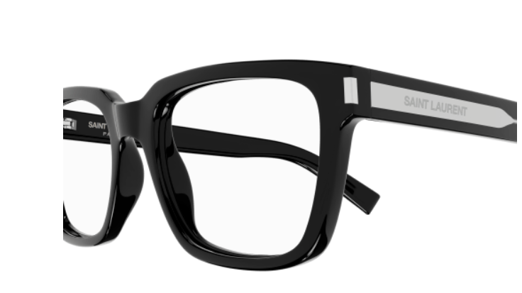 Pre-owned Saint Laurent Sl 621 001 Black Square Men's Eyeglasses In Clear