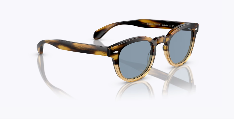 Pre-owned Oliver Peoples Keenan 51mm Polarized Sun In 362 Horn Ov5418su Msrp$532 Rarefind In Canarywood Cobalto