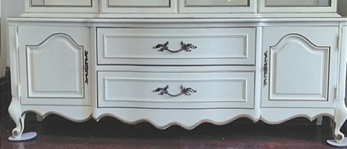 Vintage Mount Airy French Provincial China Cabinet Hutch Dining Room Breakfront