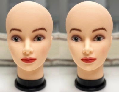 2 x Dekokopf Arbeitskopf Perückenkopf  28 cm NEU OVP Schaufenster Mannequin