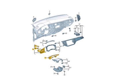 VW T-ROC A11 Lüftungsgitter Armaturenbrett vorne links LHD 2GA858415CQZW NEU