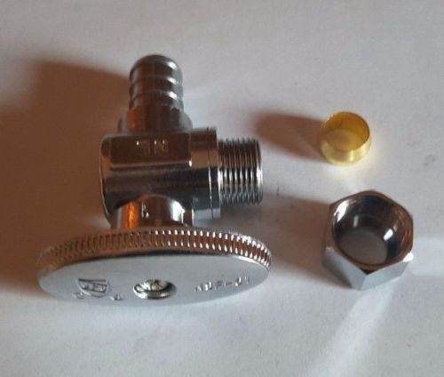 200 PIECES 1/2" PEX X 3/8"OD 1/4 TURN ANGLE STOP VALVE (LEAD-FREE) METAL HANDLE