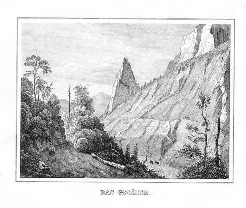 1840 - GesÃ¤Use Ennstaler Alpes Enns Original Table En Acier