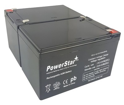 12V 15AH SLA Battery replaces gp12120 ps-12120 wp12-12 gp12110f2 - 2PK