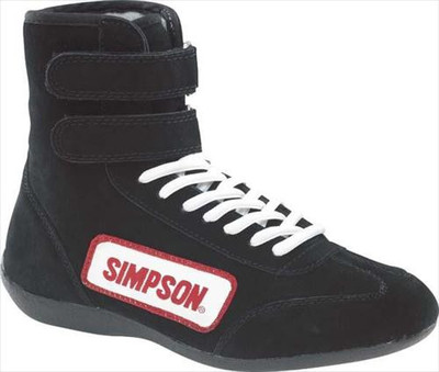 SIMPSON HIGH TOP RACE SHOE BLK SIZE-11 3.3/5 SPECS #28110BK NOMEX-LINED FLEECE  
