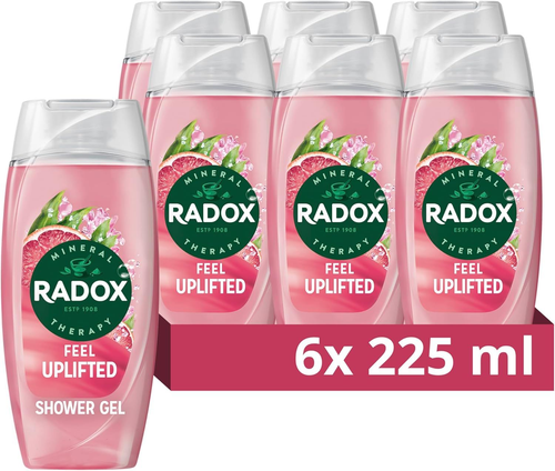 Radox Mineral Therapy Feel Uplifted Shower Gel Body Wash 225 ml (Pack of 6) 