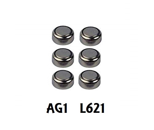 Confezione 6 Batterie Pile AG1 L621 Bottone Tonda 1.5V Linq Bat-lr621