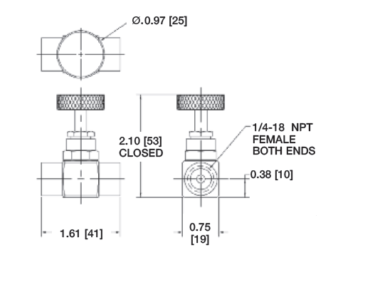 1/4" NPT Brass Needle Valve