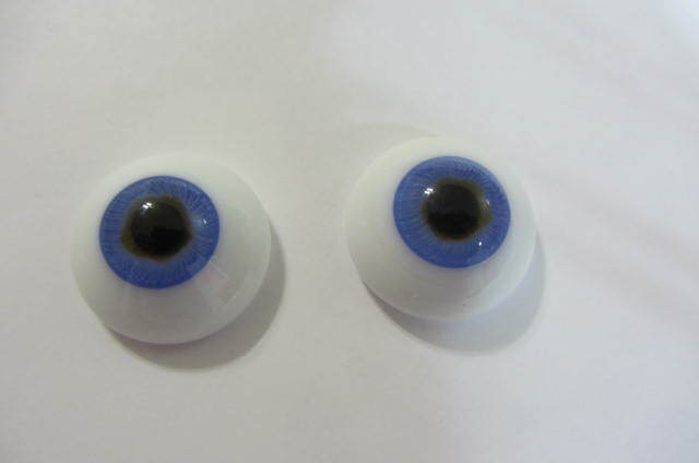 Azur-Blue Lauscher German Glass Flat Back  Eyes  24mm For Reborn Baby Dolls