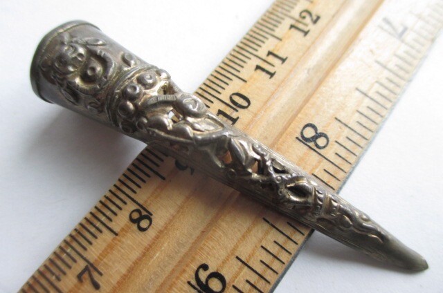 Antique Vintage Chinese Gilt Sterling Silver Finger Guard