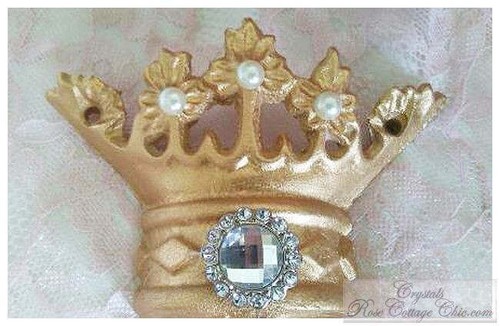 Glamorous Gold Crown Hooks with Rhinestones..Prince or Princess Decor