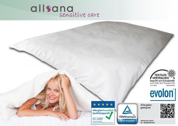 Allsana Allergiker Deckenbezug 135x200 cm Encasing Anti  Milben Bettwäsche